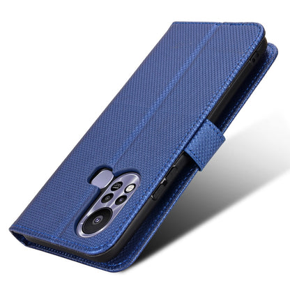 For Infinix Hot 11s / Hot 11s NFC 4G Wallet Phone Case Diamond Texture Anti-scratch PU Leather Cellphone Cover with Stand