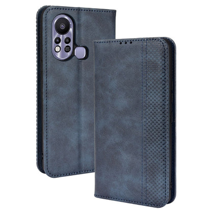 For Infinix Hot 11s / Hot 11s NFC 4G Retro Texture PU Leather Case Imprinted Pattern Magnetic Auto-absorbed Phone Stand Wallet Cover