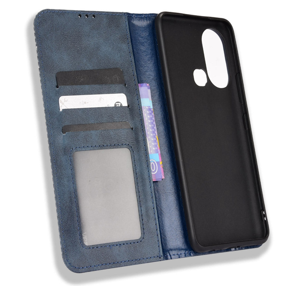 For Infinix Hot 11s / Hot 11s NFC 4G Retro Texture PU Leather Case Imprinted Pattern Magnetic Auto-absorbed Phone Stand Wallet Cover