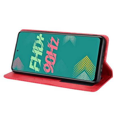 For Infinix Hot 11s / Hot 11s NFC 4G Retro Texture PU Leather Case Imprinted Pattern Magnetic Auto-absorbed Phone Stand Wallet Cover