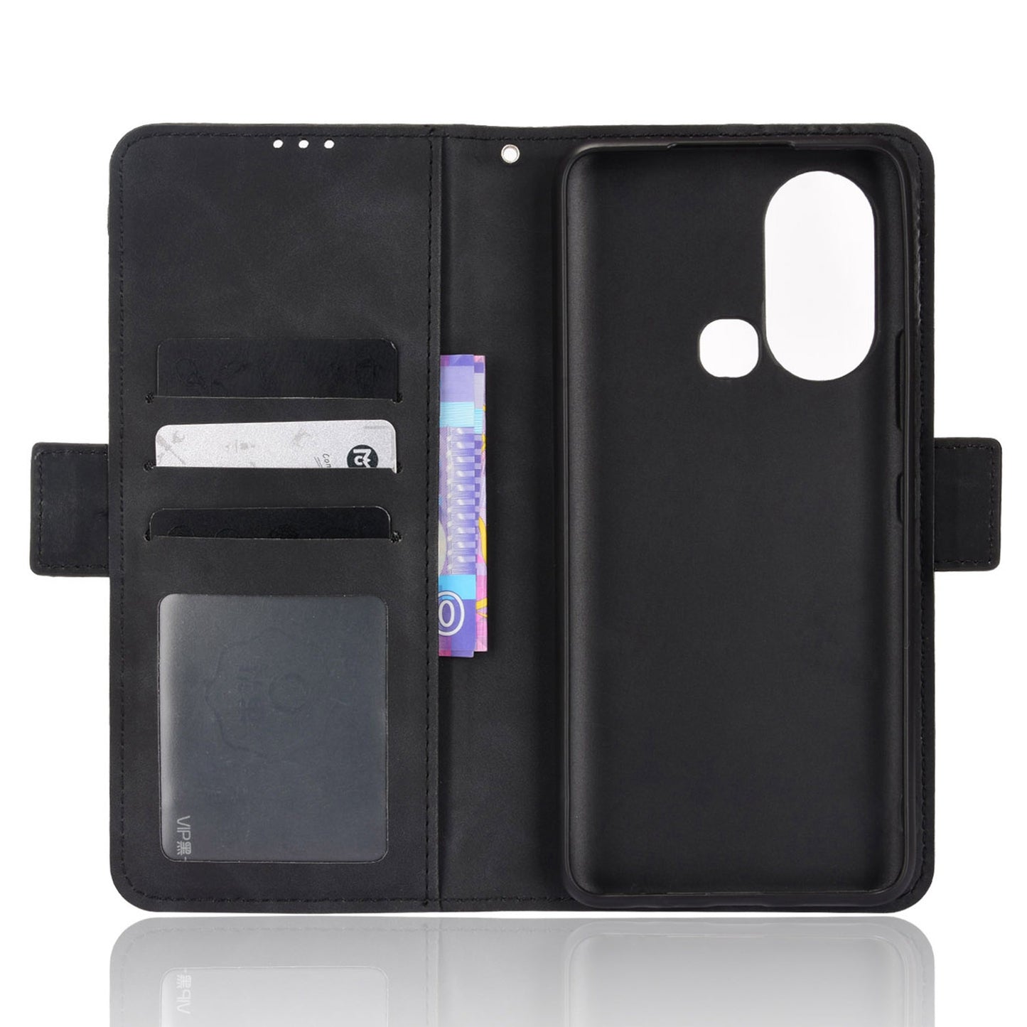 For Infinix Hot 11s / Hot 11s NFC 4G Multiple Card Slots PU Leather Case Dual Magnetic Clasp Phone Cover with Stand Wallet