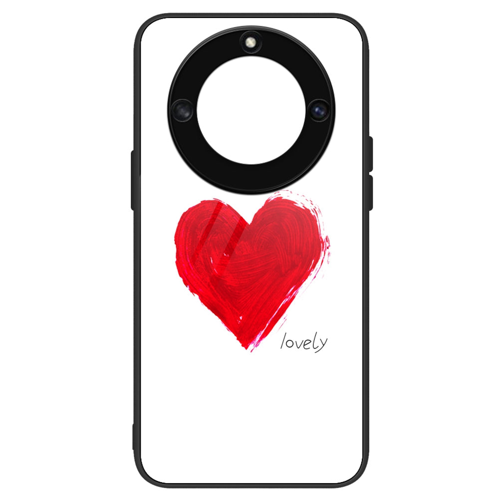 For Honor X40 5G Anti-scratch PC+TPU+Tempered Glass Shockproof Phone Cover Pattern Printing Anti-fading Phone Case