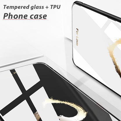 For Honor X40 5G Anti-scratch PC+TPU+Tempered Glass Shockproof Phone Cover Pattern Printing Anti-fading Phone Case