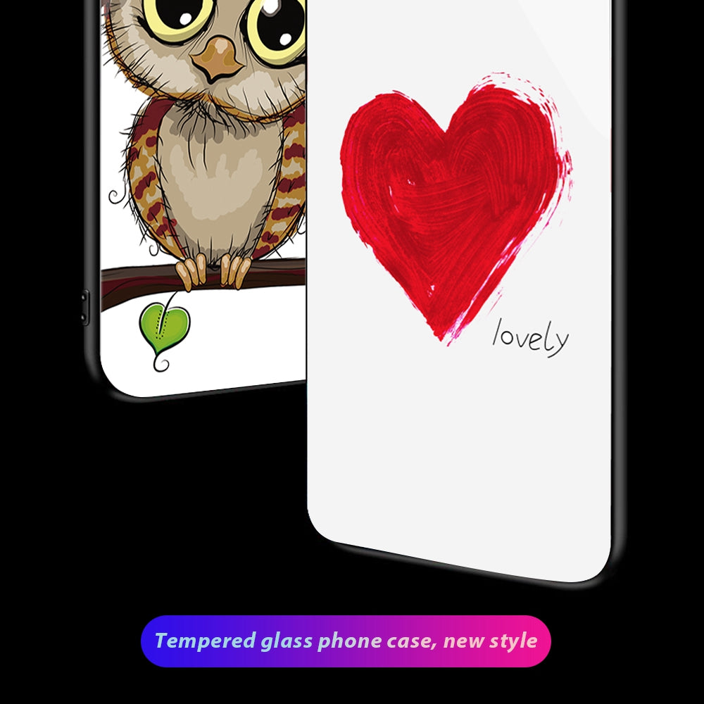 For Honor X40 5G Anti-scratch PC+TPU+Tempered Glass Shockproof Phone Cover Pattern Printing Anti-fading Phone Case