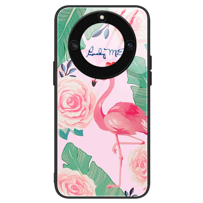 For Honor X40 5G Anti-scratch PC+TPU+Tempered Glass Shockproof Phone Cover Pattern Printing Anti-fading Phone Case