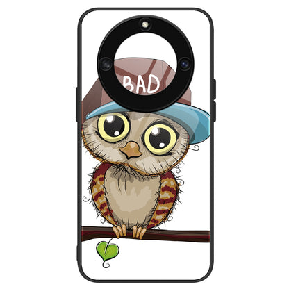 For Honor X40 5G Anti-scratch PC+TPU+Tempered Glass Shockproof Phone Cover Pattern Printing Anti-fading Phone Case