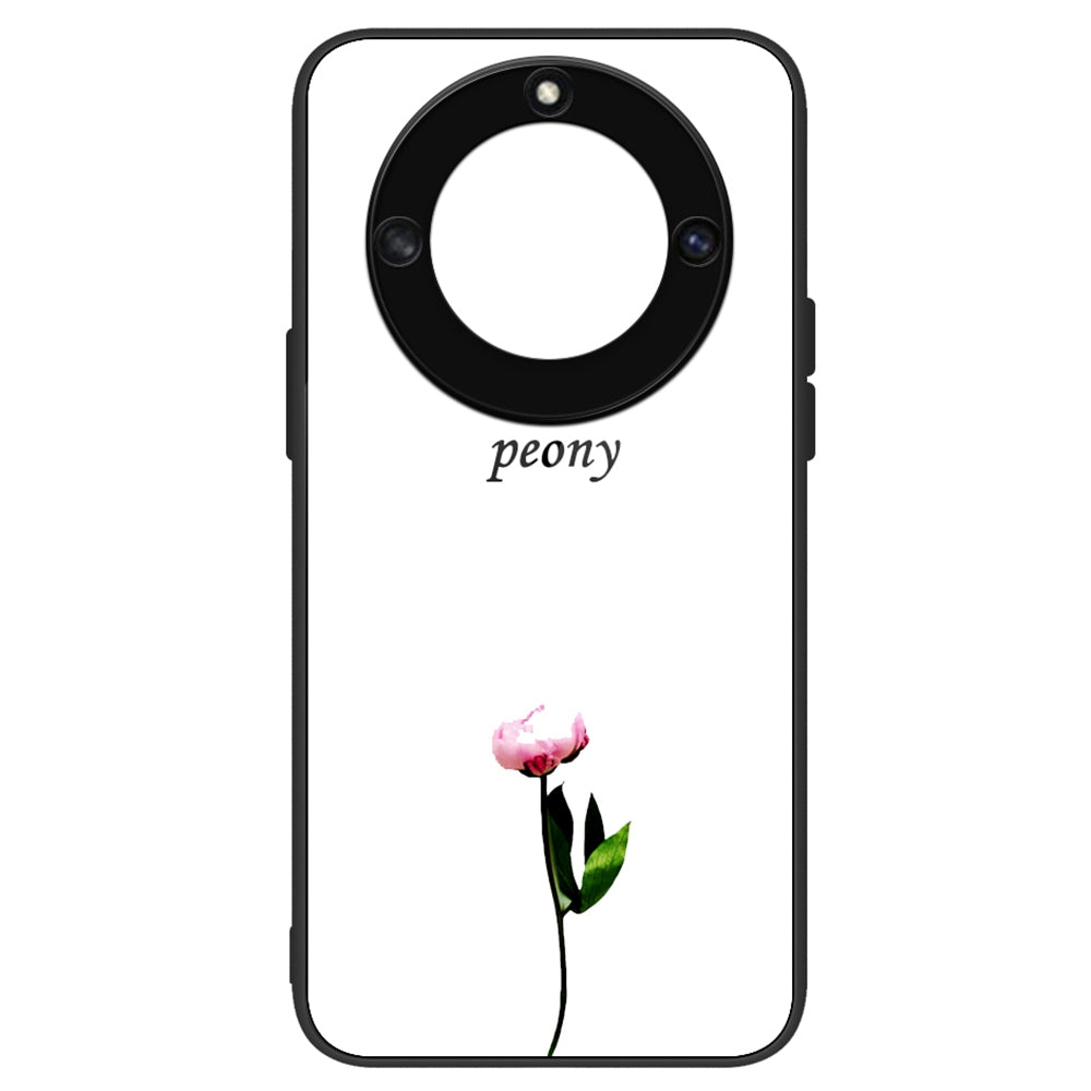 For Honor X40 5G Anti-scratch PC+TPU+Tempered Glass Shockproof Phone Cover Pattern Printing Anti-fading Phone Case