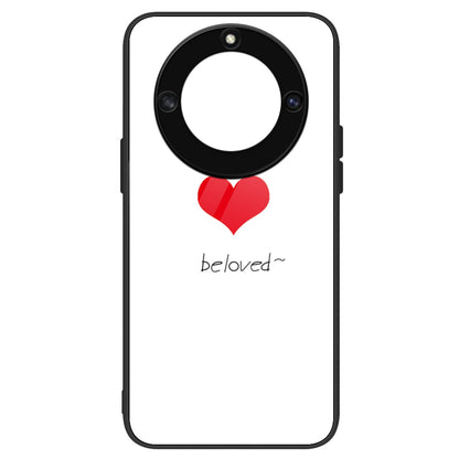 For Honor X40 5G Anti-scratch PC+TPU+Tempered Glass Shockproof Phone Cover Pattern Printing Anti-fading Phone Case