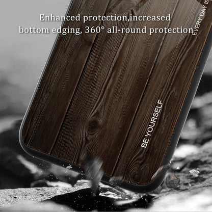 For Honor X40 5G Wooden Pattern Cell Phone Cover Tempered Glass + TPU Protective Phone Case
