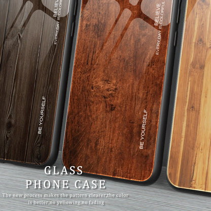 For Honor X40 5G Wooden Pattern Cell Phone Cover Tempered Glass + TPU Protective Phone Case