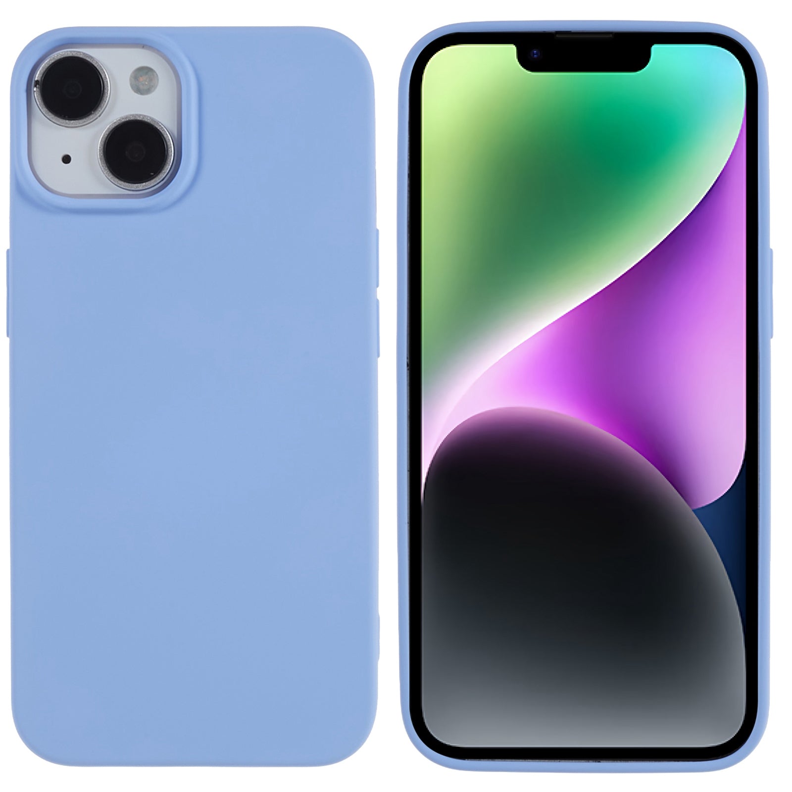 2.0mm Thickness Well-protected TPU Case for iPhone 14, Solid Color Drop-resistant Phone Cover
