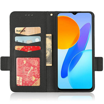 For Honor X8 5G Litchi Texture PU Leather Wallet Case Stand Feature Dual Magnetic Clasp Protective Shockproof Phone Cover