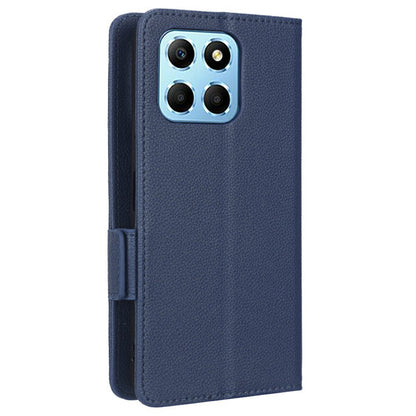 For Honor X8 5G Litchi Texture PU Leather Wallet Case Stand Feature Dual Magnetic Clasp Protective Shockproof Phone Cover