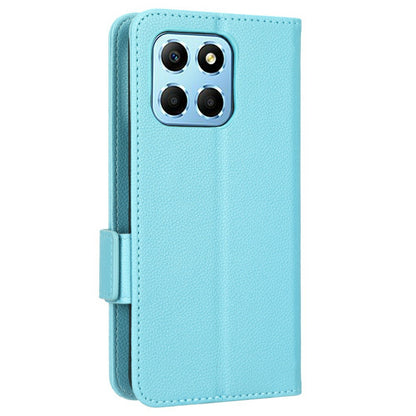 For Honor X8 5G Litchi Texture PU Leather Wallet Case Stand Feature Dual Magnetic Clasp Protective Shockproof Phone Cover