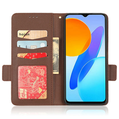 For Honor X8 5G Litchi Texture PU Leather Wallet Case Stand Feature Dual Magnetic Clasp Protective Shockproof Phone Cover