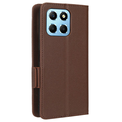 For Honor X8 5G Litchi Texture PU Leather Wallet Case Stand Feature Dual Magnetic Clasp Protective Shockproof Phone Cover