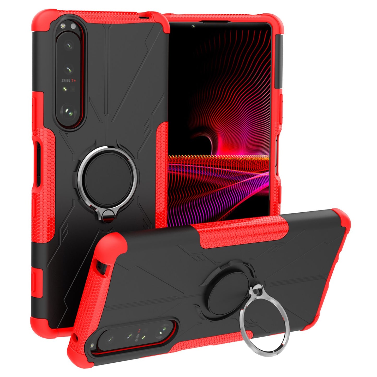 Shockproof Case for Sony Xperia 1 III 5G Anti-Drop Phone Case Hard PC Soft TPU Phone Protector with Kickstand