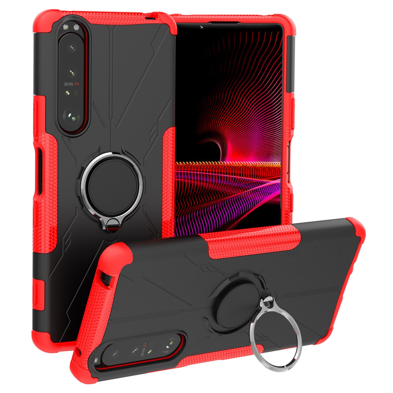 Shockproof Case for Sony Xperia 1 III 5G Anti-Drop Phone Case Hard PC Soft TPU Phone Protector with Kickstand