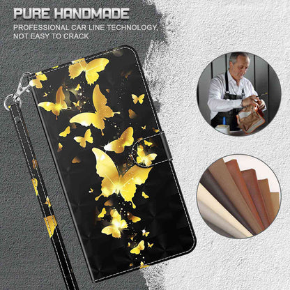 For Honor X8 4G PU Leather Folio Flip Wallet Phone Case Stand Function 3D Creative Pattern Printed Design Full-Body Protective Cover with Strap