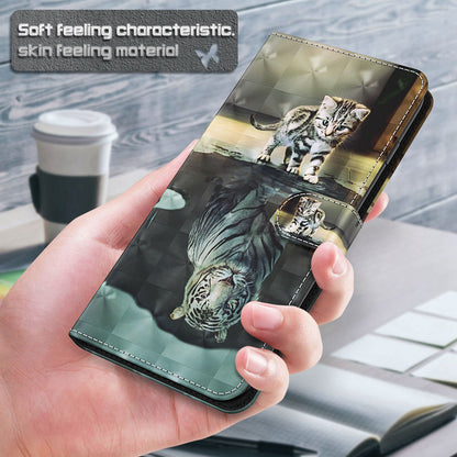 For Honor X8 4G PU Leather Folio Flip Wallet Phone Case Stand Function 3D Creative Pattern Printed Design Full-Body Protective Cover with Strap