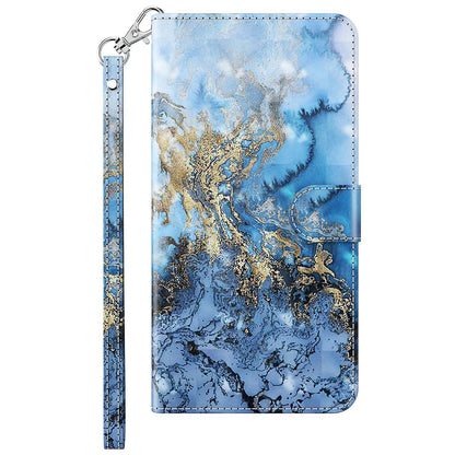 For Honor X8 4G PU Leather Folio Flip Wallet Phone Case Stand Function 3D Creative Pattern Printed Design Full-Body Protective Cover with Strap