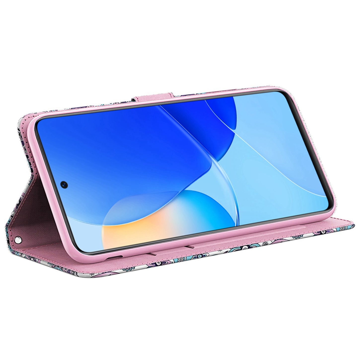 For Honor X8 4G PU Leather Folio Flip Wallet Phone Case Stand Function 3D Creative Pattern Printed Design Full-Body Protective Cover with Strap