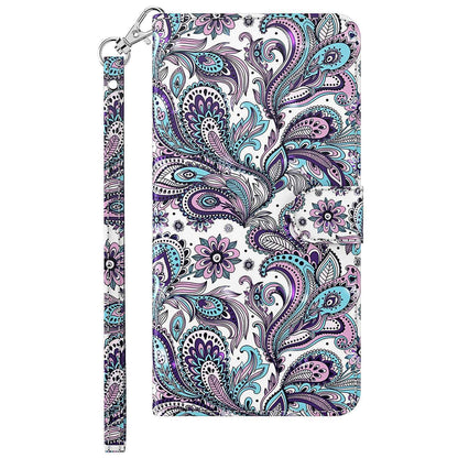 For Honor X8 4G PU Leather Folio Flip Wallet Phone Case Stand Function 3D Creative Pattern Printed Design Full-Body Protective Cover with Strap