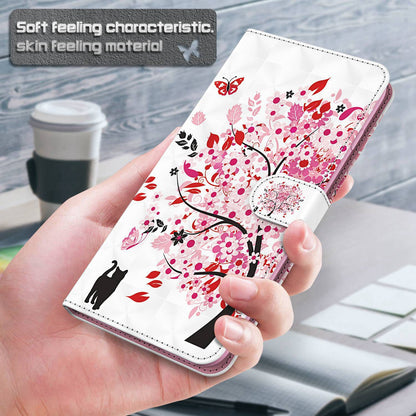 For Honor X8 4G PU Leather Folio Flip Wallet Phone Case Stand Function 3D Creative Pattern Printed Design Full-Body Protective Cover with Strap