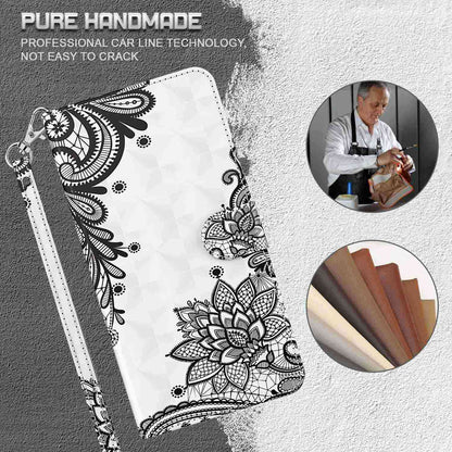For Honor X8 4G PU Leather Folio Flip Wallet Phone Case Stand Function 3D Creative Pattern Printed Design Full-Body Protective Cover with Strap