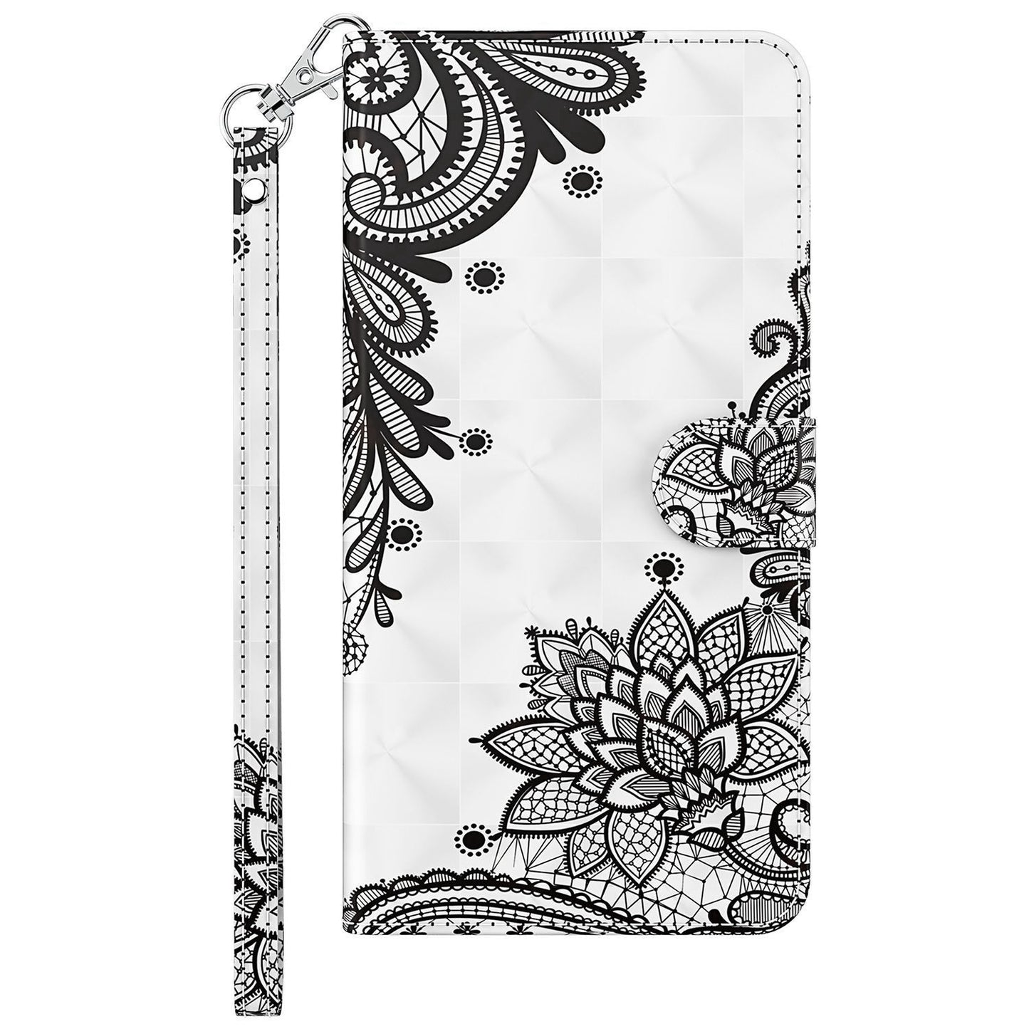 For Honor X8 4G PU Leather Folio Flip Wallet Phone Case Stand Function 3D Creative Pattern Printed Design Full-Body Protective Cover with Strap