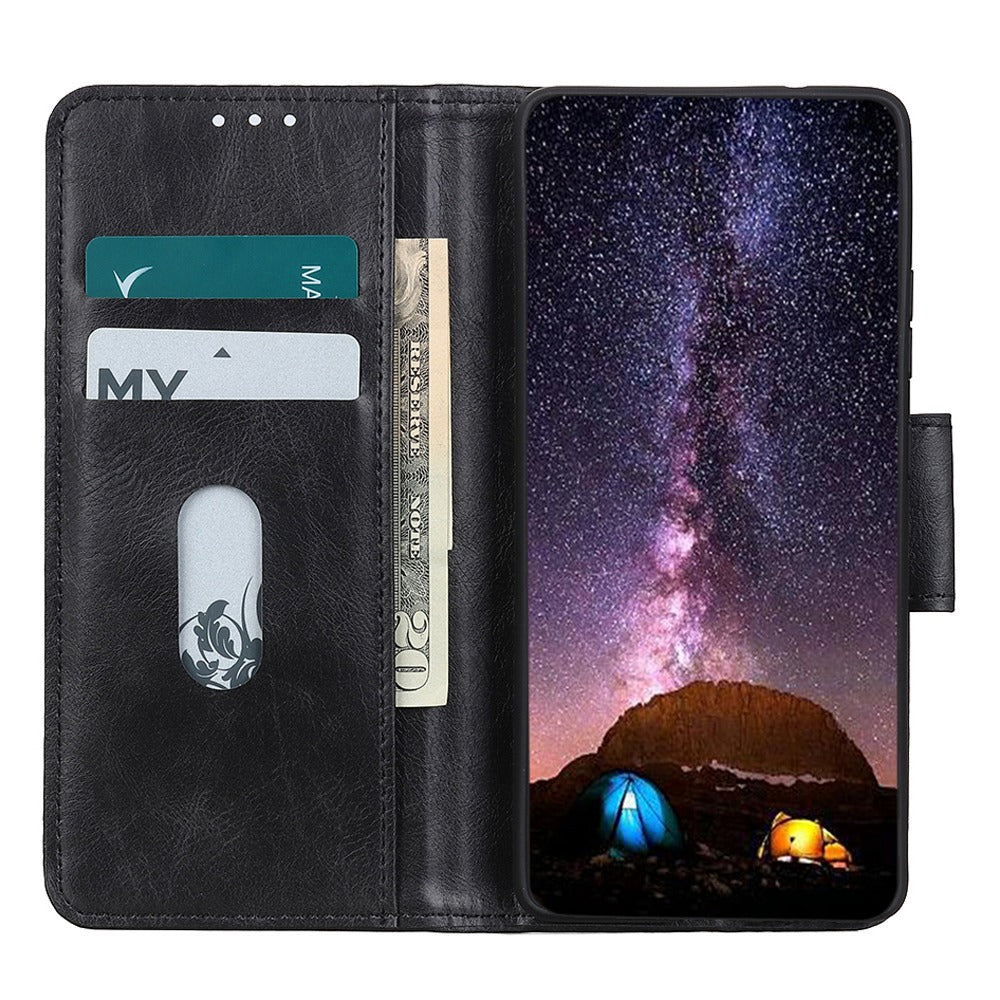 For Honor X8 5G Shockproof Crazy Horse Texture Wallet Stand Case Full Body Protection Split Leather Cell Phone Cover