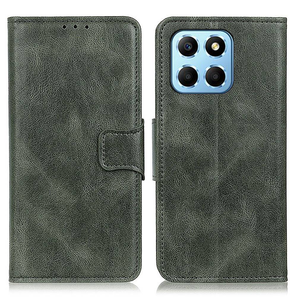 For Honor X8 5G Shockproof Crazy Horse Texture Wallet Stand Case Full Body Protection Split Leather Cell Phone Cover