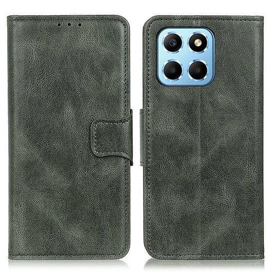 For Honor X8 5G Shockproof Crazy Horse Texture Wallet Stand Case Full Body Protection Split Leather Cell Phone Cover
