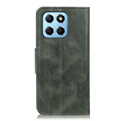 For Honor X8 5G Shockproof Crazy Horse Texture Wallet Stand Case Full Body Protection Split Leather Cell Phone Cover