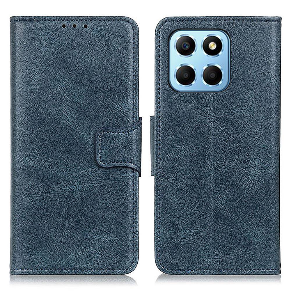 For Honor X8 5G Shockproof Crazy Horse Texture Wallet Stand Case Full Body Protection Split Leather Cell Phone Cover