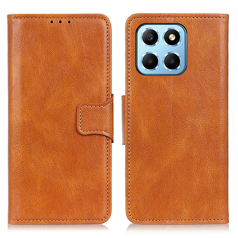 For Honor X8 5G Shockproof Crazy Horse Texture Wallet Stand Case Full Body Protection Split Leather Cell Phone Cover