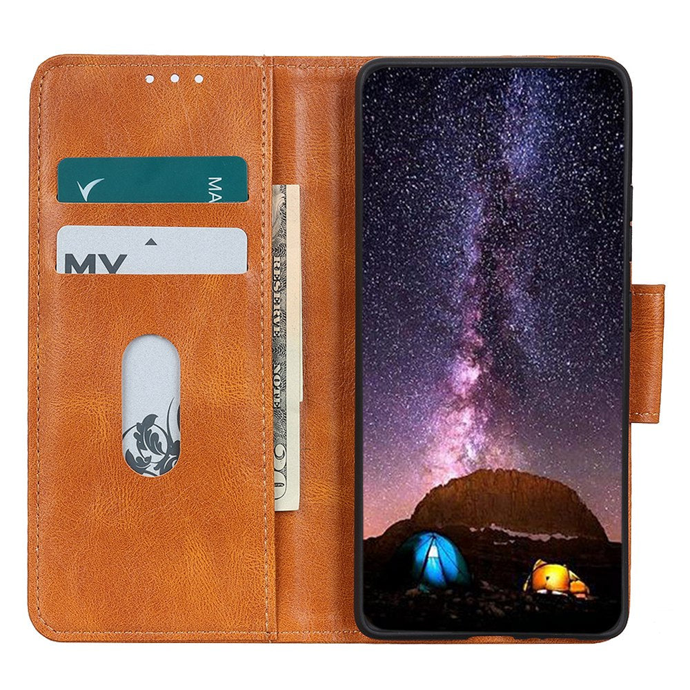 For Honor X8 5G Shockproof Crazy Horse Texture Wallet Stand Case Full Body Protection Split Leather Cell Phone Cover