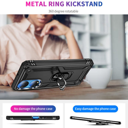 For Honor X7 Military Grade Protective Case Ring Kickstand Hybrid PC + TPU Shockproof Phone Cover