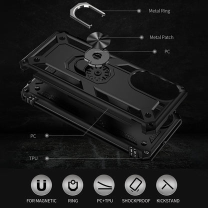 For Honor X7 Military Grade Protective Case Ring Kickstand Hybrid PC + TPU Shockproof Phone Cover