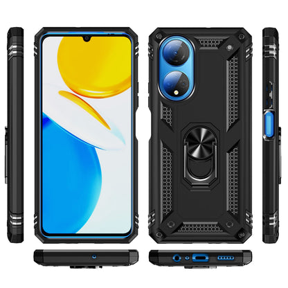 For Honor X7 Military Grade Protective Case Ring Kickstand Hybrid PC + TPU Shockproof Phone Cover