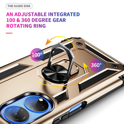 For Honor X7 Military Grade Protective Case Ring Kickstand Hybrid PC + TPU Shockproof Phone Cover