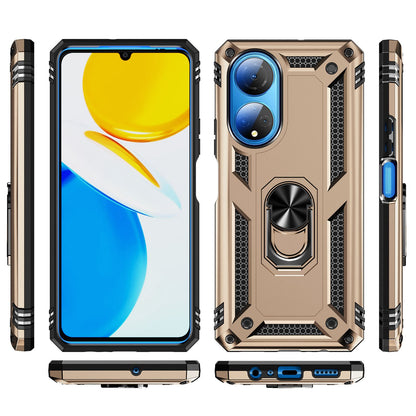 For Honor X7 Military Grade Protective Case Ring Kickstand Hybrid PC + TPU Shockproof Phone Cover