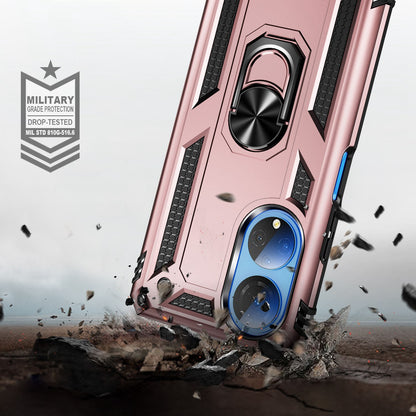 For Honor X7 Military Grade Protective Case Ring Kickstand Hybrid PC + TPU Shockproof Phone Cover