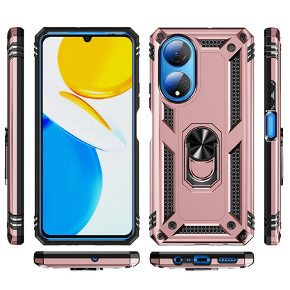 For Honor X7 Military Grade Protective Case Ring Kickstand Hybrid PC + TPU Shockproof Phone Cover