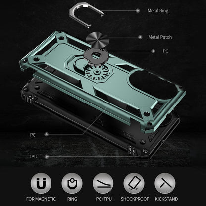 For Honor X7 Military Grade Protective Case Ring Kickstand Hybrid PC + TPU Shockproof Phone Cover