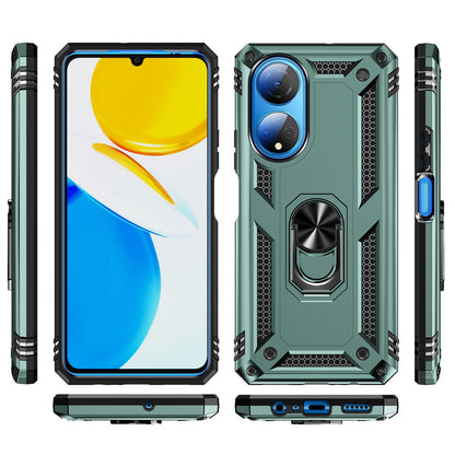 For Honor X7 Military Grade Protective Case Ring Kickstand Hybrid PC + TPU Shockproof Phone Cover