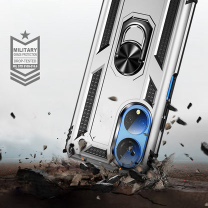 For Honor X7 Military Grade Protective Case Ring Kickstand Hybrid PC + TPU Shockproof Phone Cover