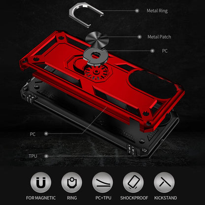 For Honor X7 Military Grade Protective Case Ring Kickstand Hybrid PC + TPU Shockproof Phone Cover