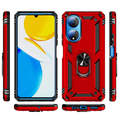 For Honor X7 Military Grade Protective Case Ring Kickstand Hybrid PC + TPU Shockproof Phone Cover
