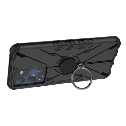 For Infinix Note 12 G96 4G X670 Hard PC Back Flexible TPU Shock-Absorbing Cover Ring Holder Kickstand Anti-Slip Phone Case Support Magnetic Car Mount